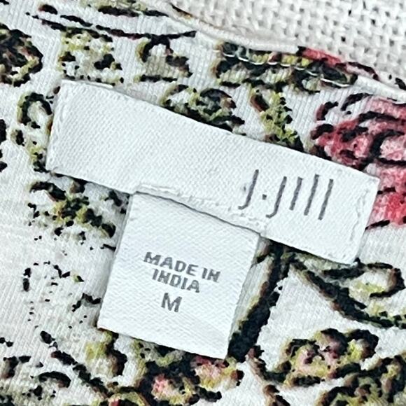 J. Jill Wearever Blouse Top Tunic Floral Paisley Print High Low Hem Womens M - Picture 10 of 11